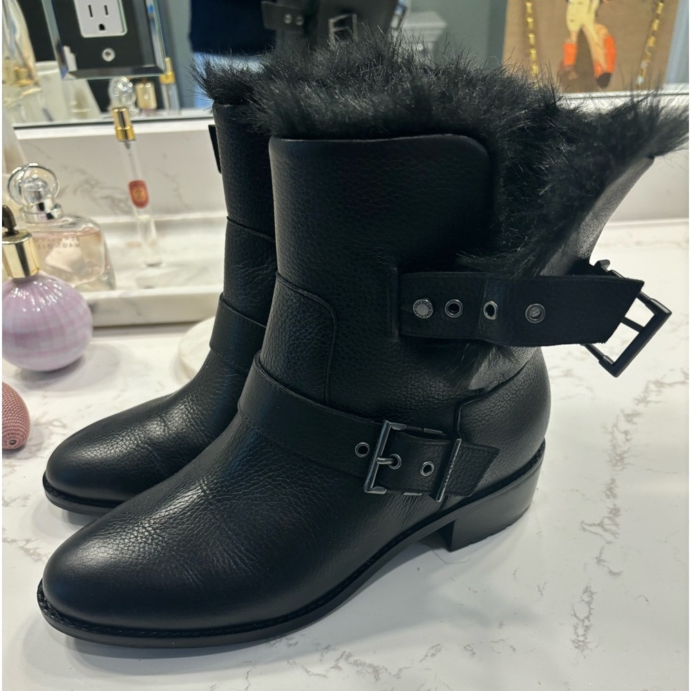 Cole Haan GrandSeries black fur boots